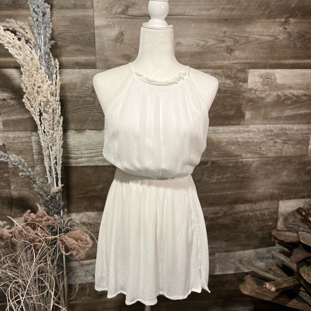 Blue Rain white haltered fit and flare mini dress - S